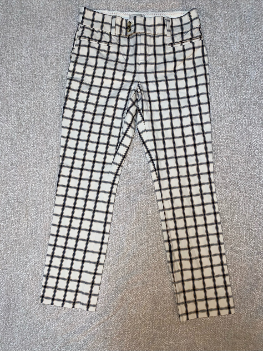 Anthropologie The Essential Slim Plaid Ankle Trousers Size 2 Preppy